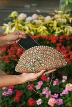 Load image into Gallery viewer, Dhaaga Life: Half Moon Clutch (with shoulder metal chain)