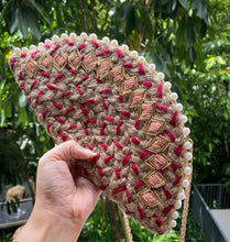 Load image into Gallery viewer, Dhaaga Life: Half Moon Clutch (with shoulder metal chain)