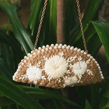 Load image into Gallery viewer, Dhaaga Life: Half Moon Clutch (with shoulder metal chain)