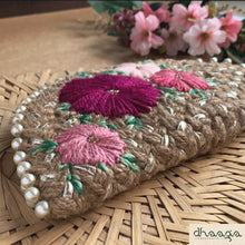 Load image into Gallery viewer, Dhaaga Life: Half Moon Clutch (with shoulder metal chain)