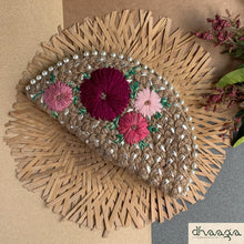 Load image into Gallery viewer, Dhaaga Life: Half Moon Clutch (with shoulder metal chain)