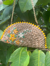 Load image into Gallery viewer, Dhaaga Life: Half Moon Clutch (with shoulder metal chain)