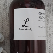 Load image into Gallery viewer, Livconsciously: Geranium Bergamot Liquid Castile Soap